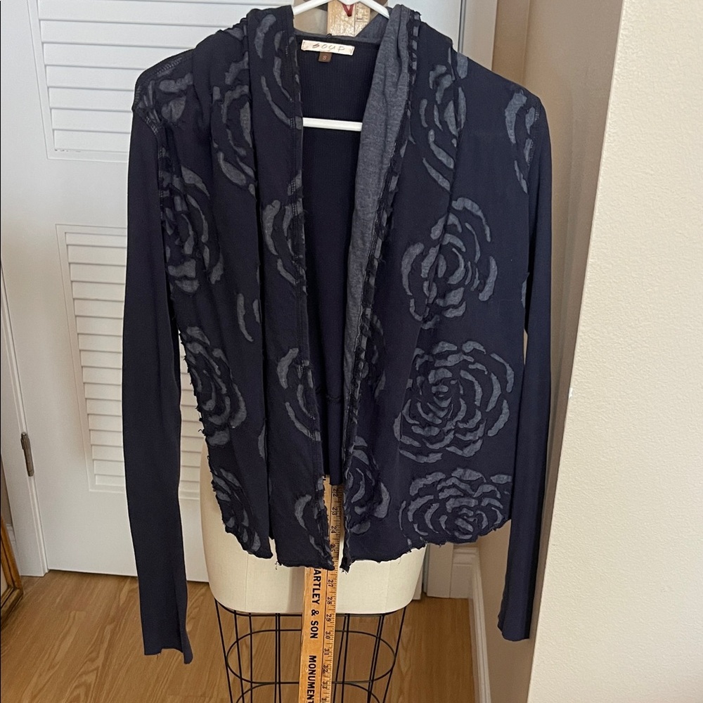 Floral Patterned Cardigan - Black